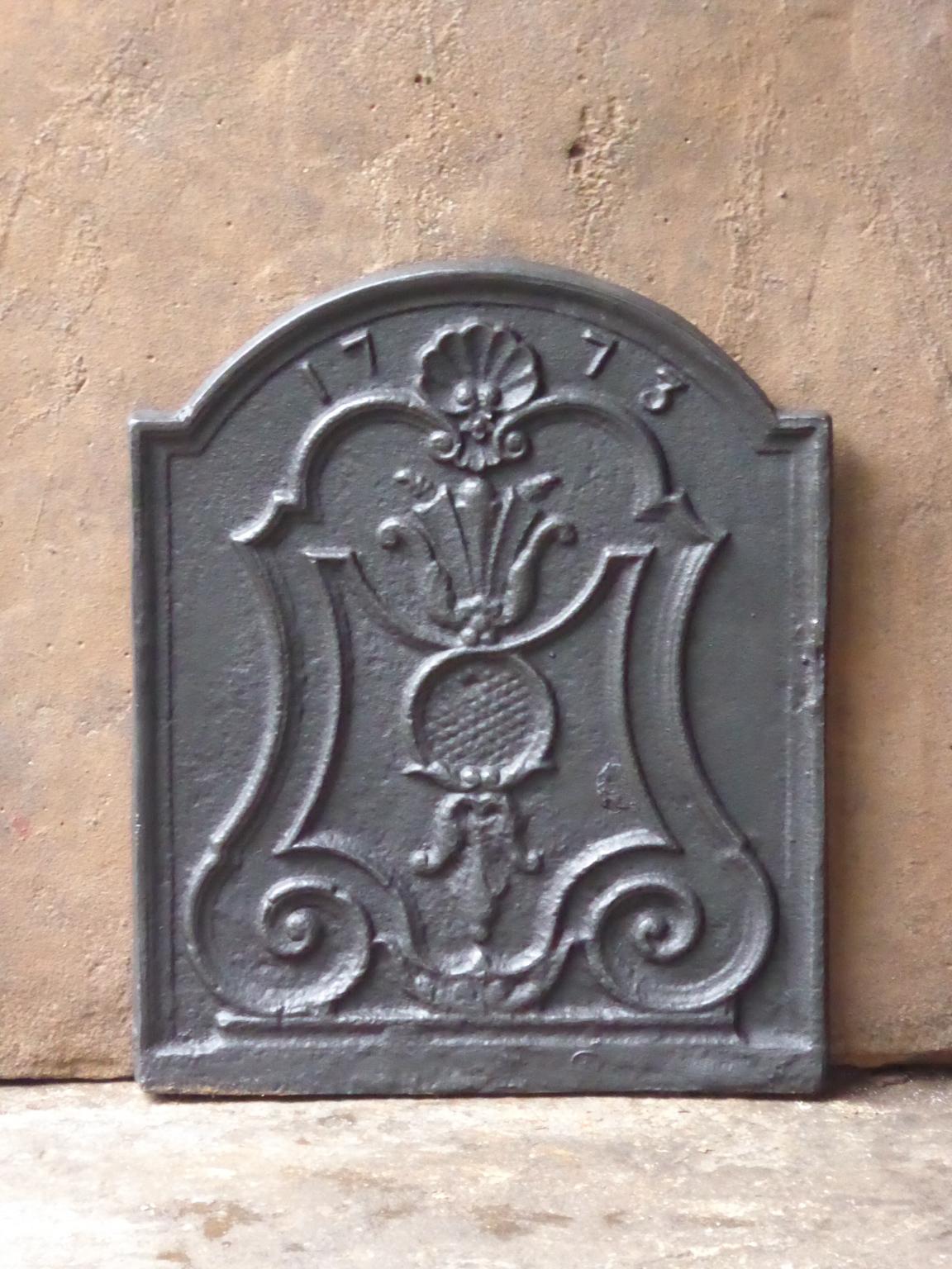 Cast French Louis XV Style 'Decoration' Fireback