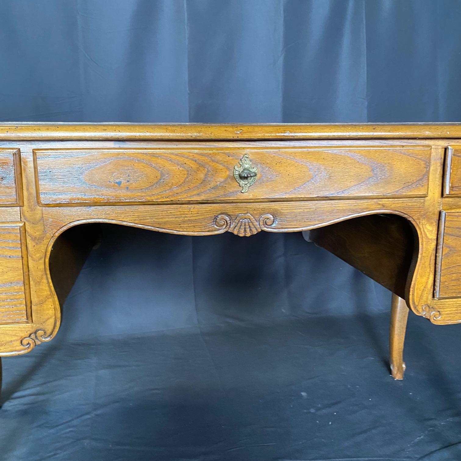 Brass French Louis XV Style Desk or Writing Table by Baker
