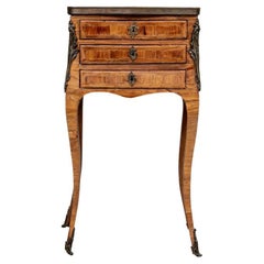 French Louis XV Style Diminutive Kingwood Writing Table by J. Lapie