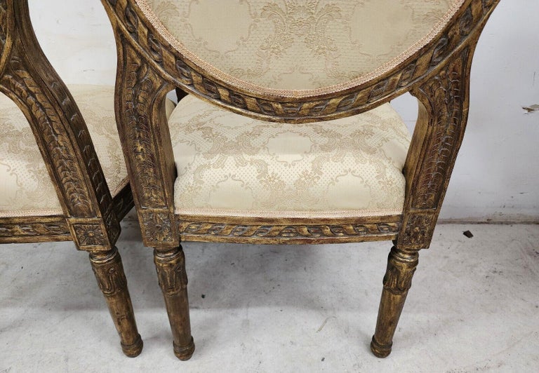 French Louis XV Style Dining Chairs, Set of 8 For Sale at 1stDibs