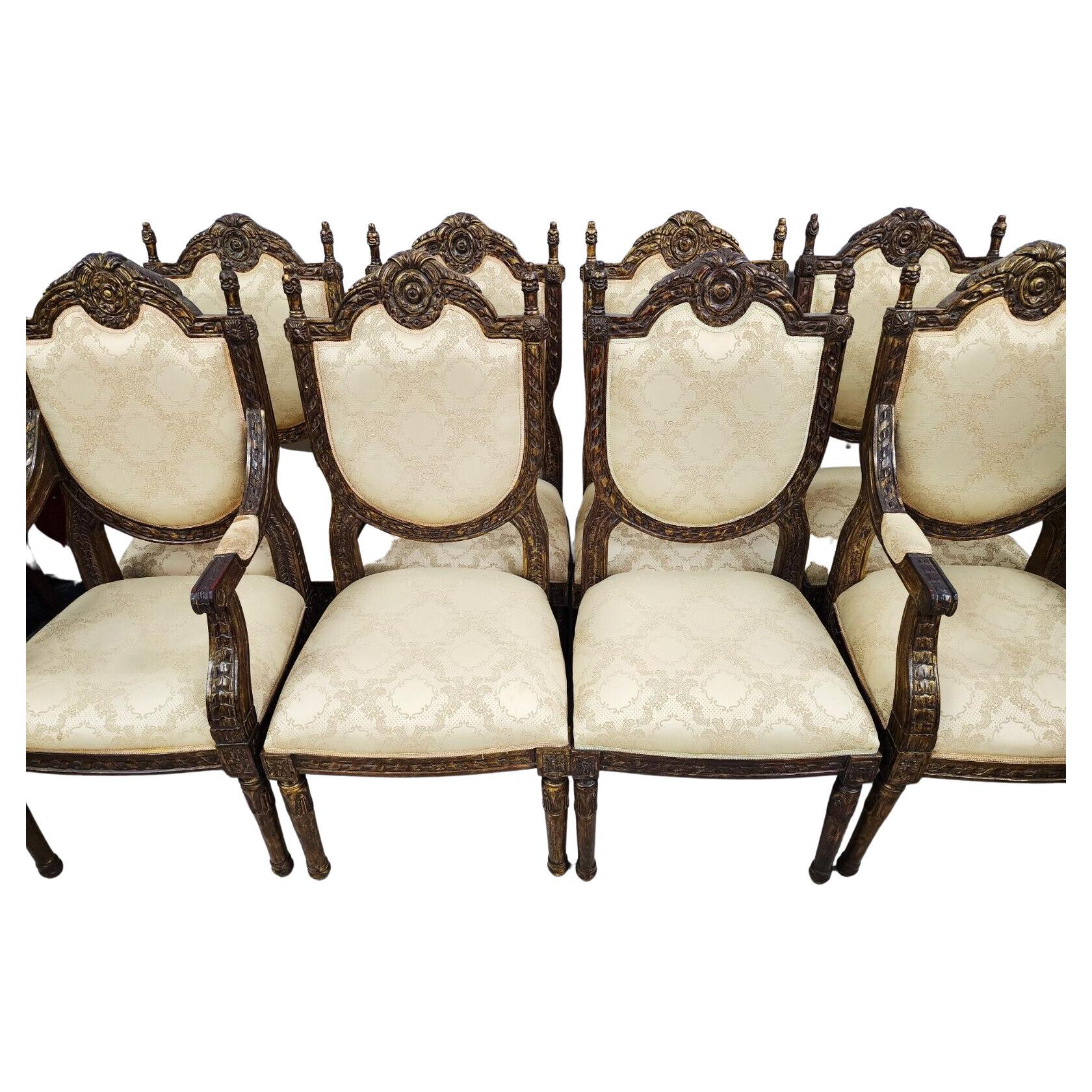 For FULL item description click on CONTINUE READING at the bottom of this page.

Offering one of our recent palm beach estate fine furniture acquisitions of a
set of 8 french Louis XV style dining chairs 
With a giltwood finish.
Set includes 2