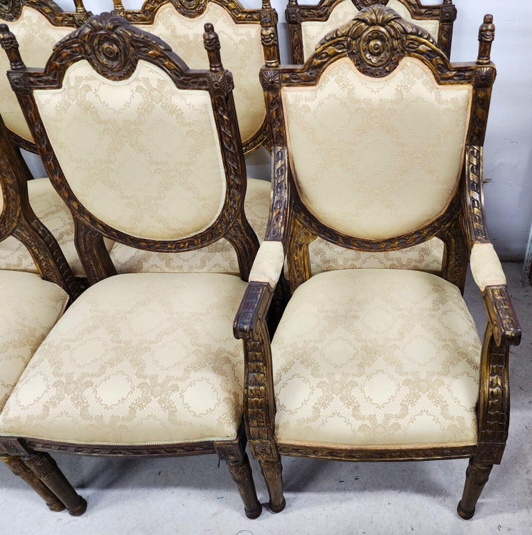 French Louis XV Style Dining Chairs, Set of 8 For Sale at 1stDibs