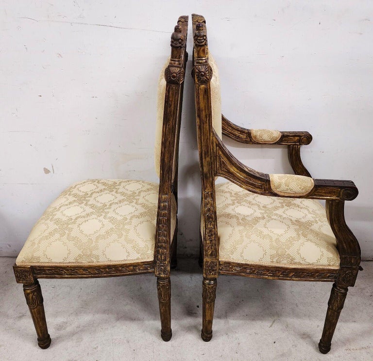 French Louis XV Style Dining Chairs, Set of 8 For Sale at 1stDibs