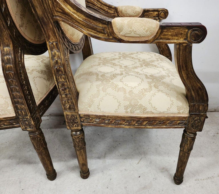 French Louis XV Style Dining Chairs, Set of 8 For Sale at 1stDibs