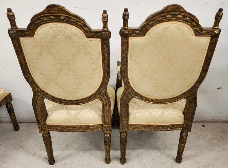 French Louis XV Style Dining Chairs, Set of 8 For Sale at 1stDibs