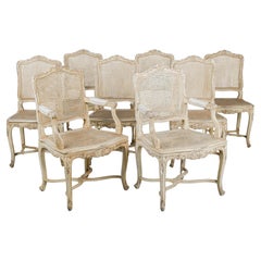 French Louis XV Style Dining Chairs, Set of 8