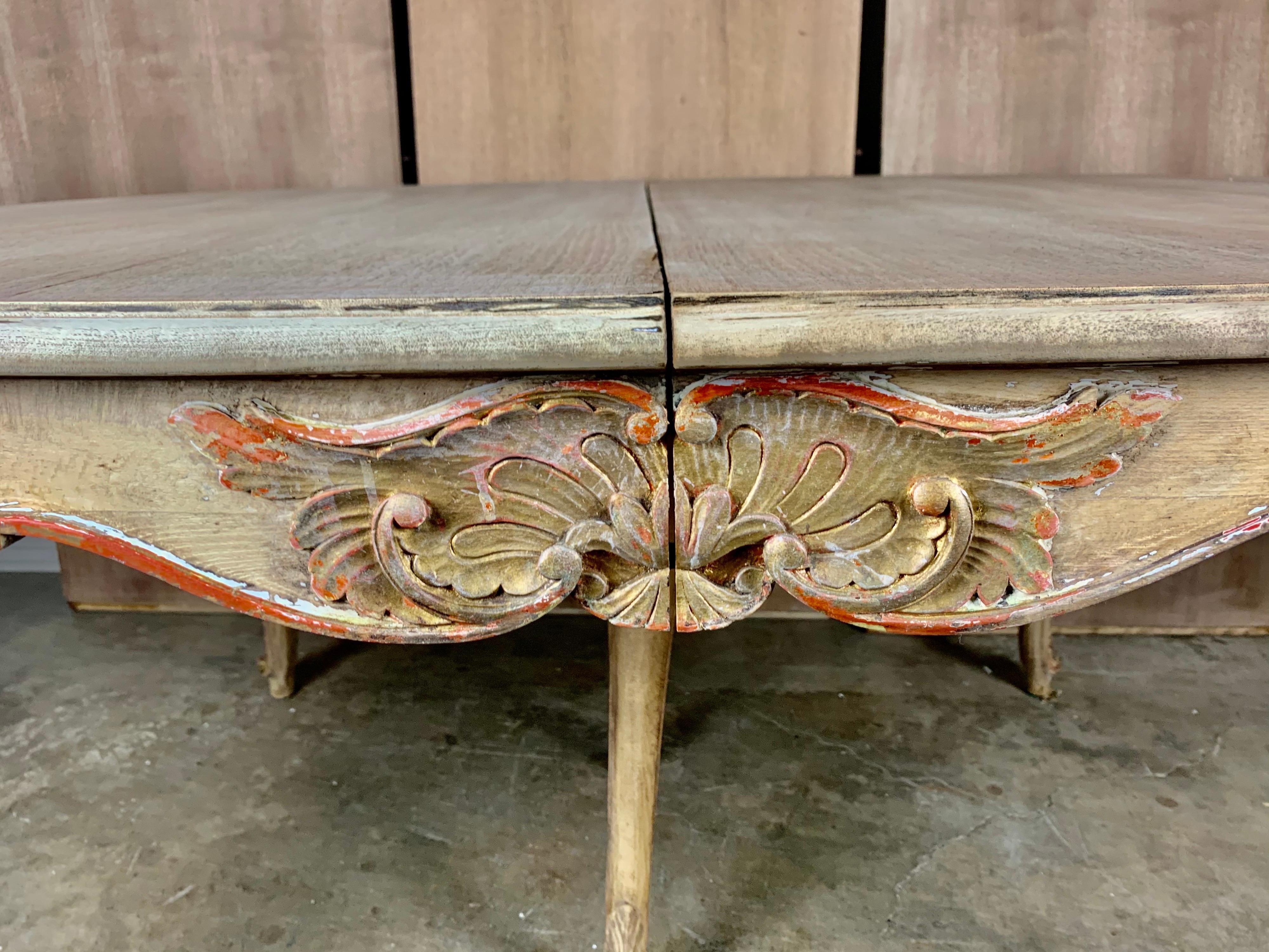 French Louis XV Style Dining Table with Three Additional Leaves, circa 1930 5