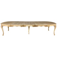 French Louis XV Style Dining Table with Three Additional Leaves, circa 1930