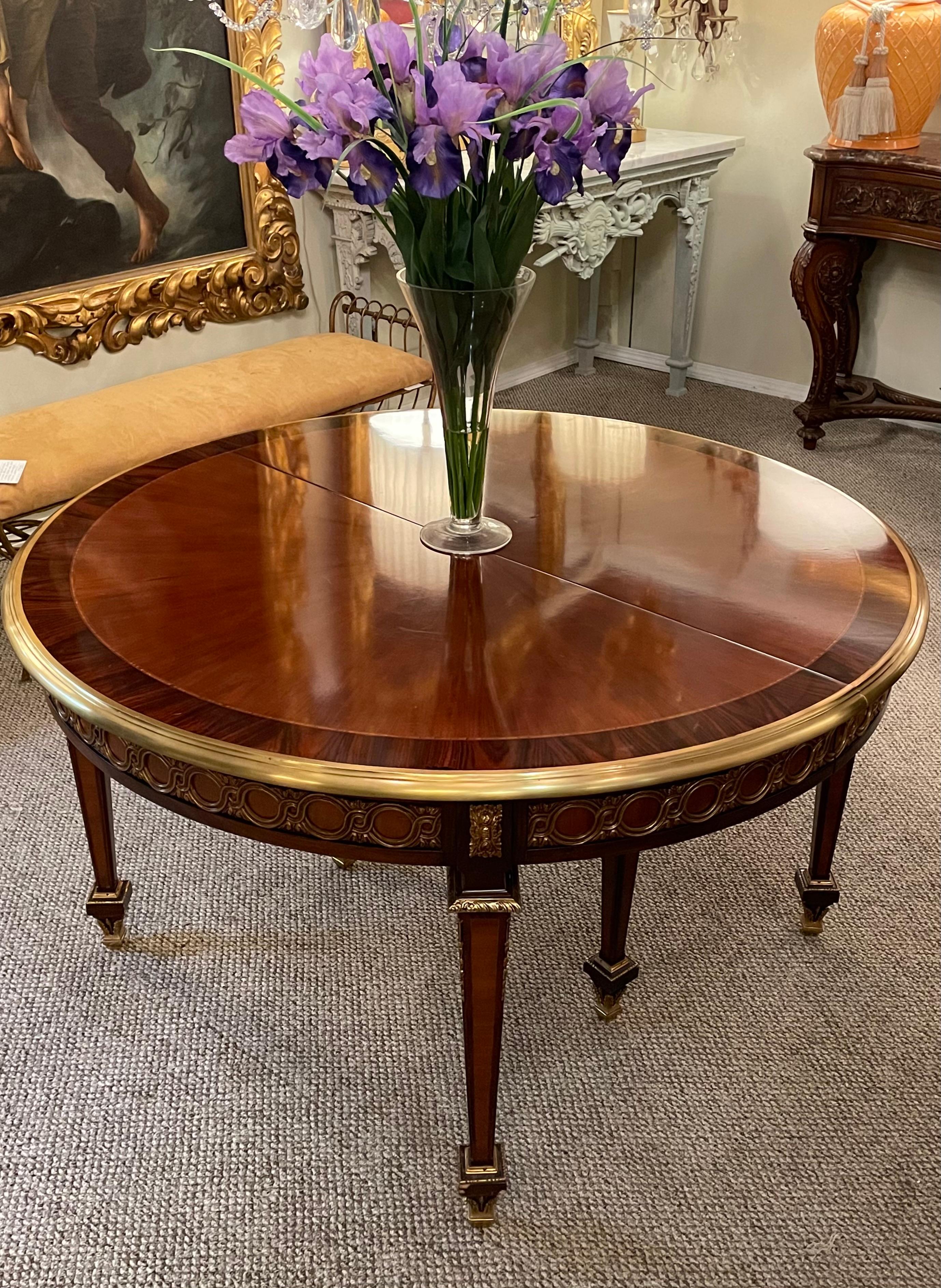 French Louis XVi Style Circular Oval Dining-room Table with Three Leaves 12