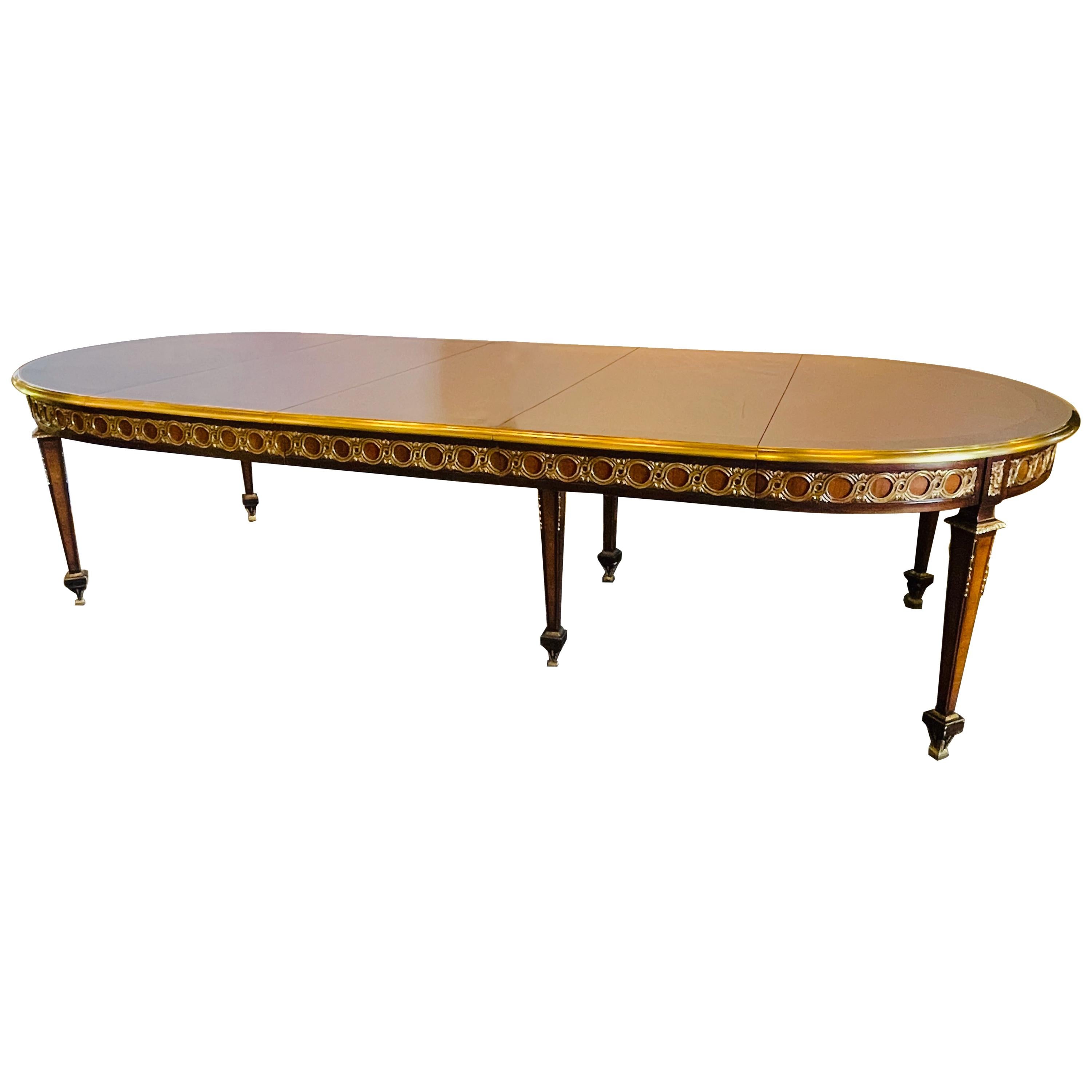 French Louis XVi Style Circular Oval Dining-room Table with Three Leaves