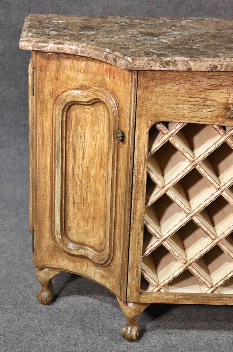 distressed sideboards and buffets on Louis Xv Style Distressed Painted Marble Top Sideboard Buffet With Wine Rack For Sale At 1stdibs