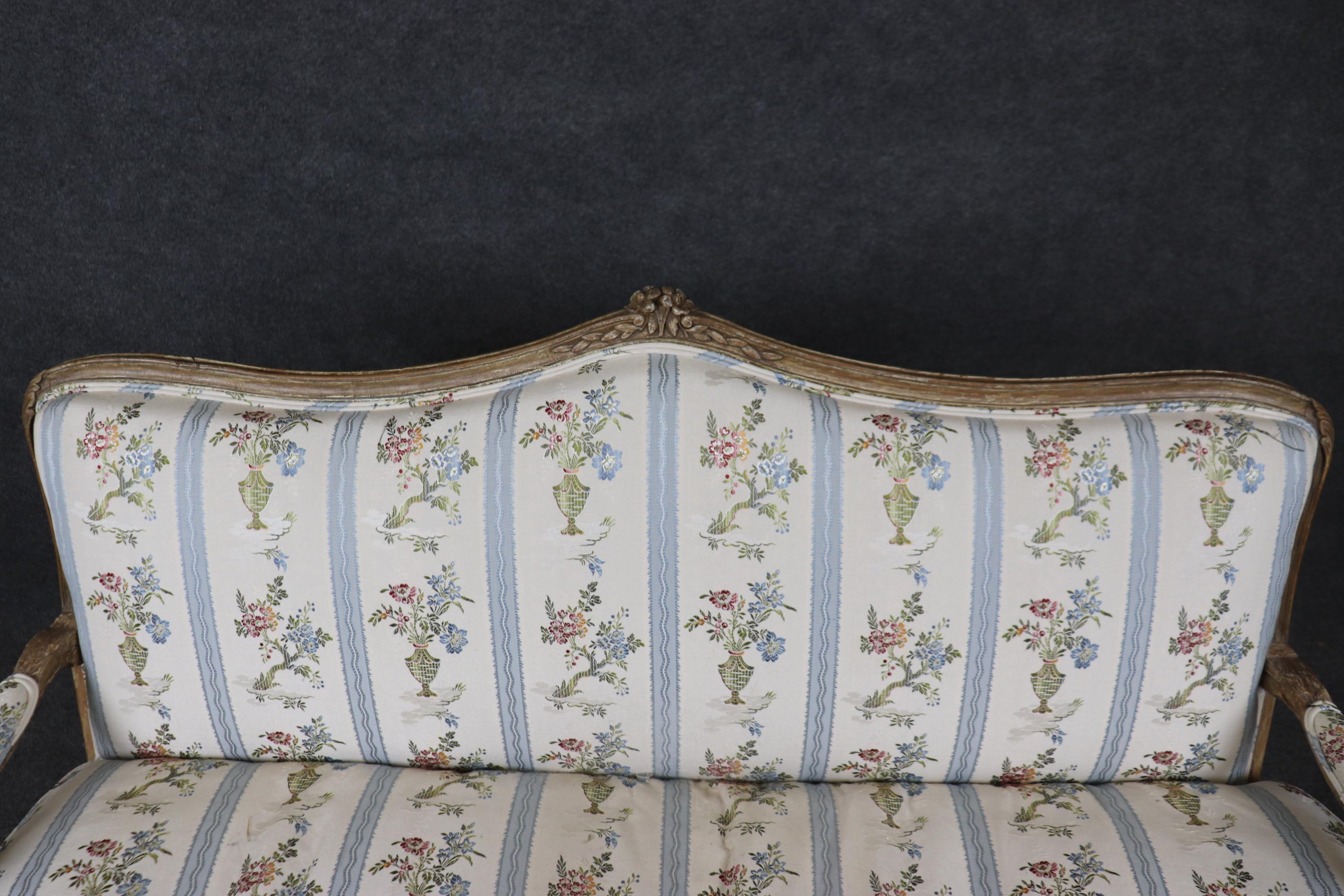 French Louis XV Style Distressed Painted Settee Circa 1900 5