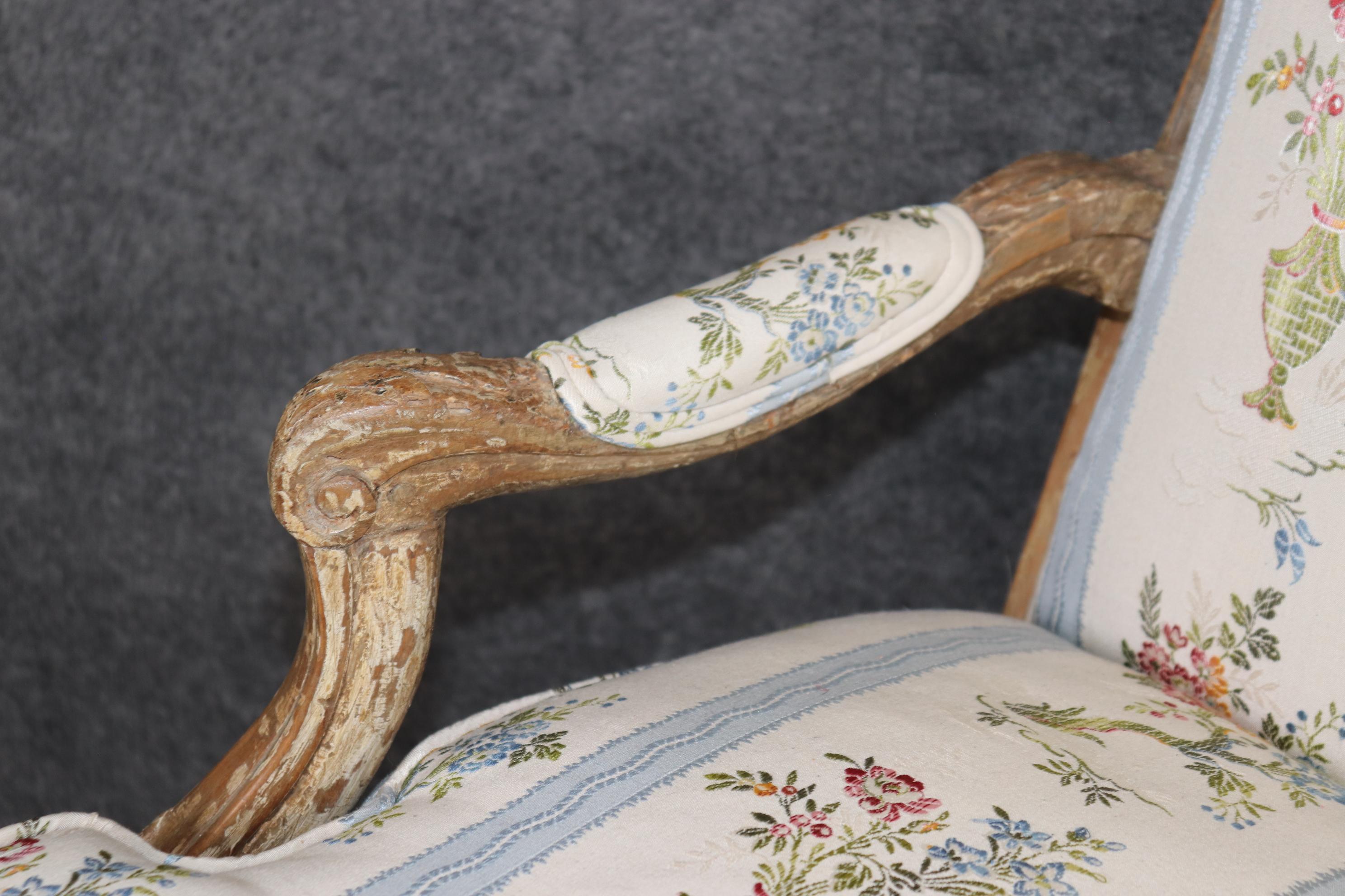 French Louis XV Style Distressed Painted Settee Circa 1900 1