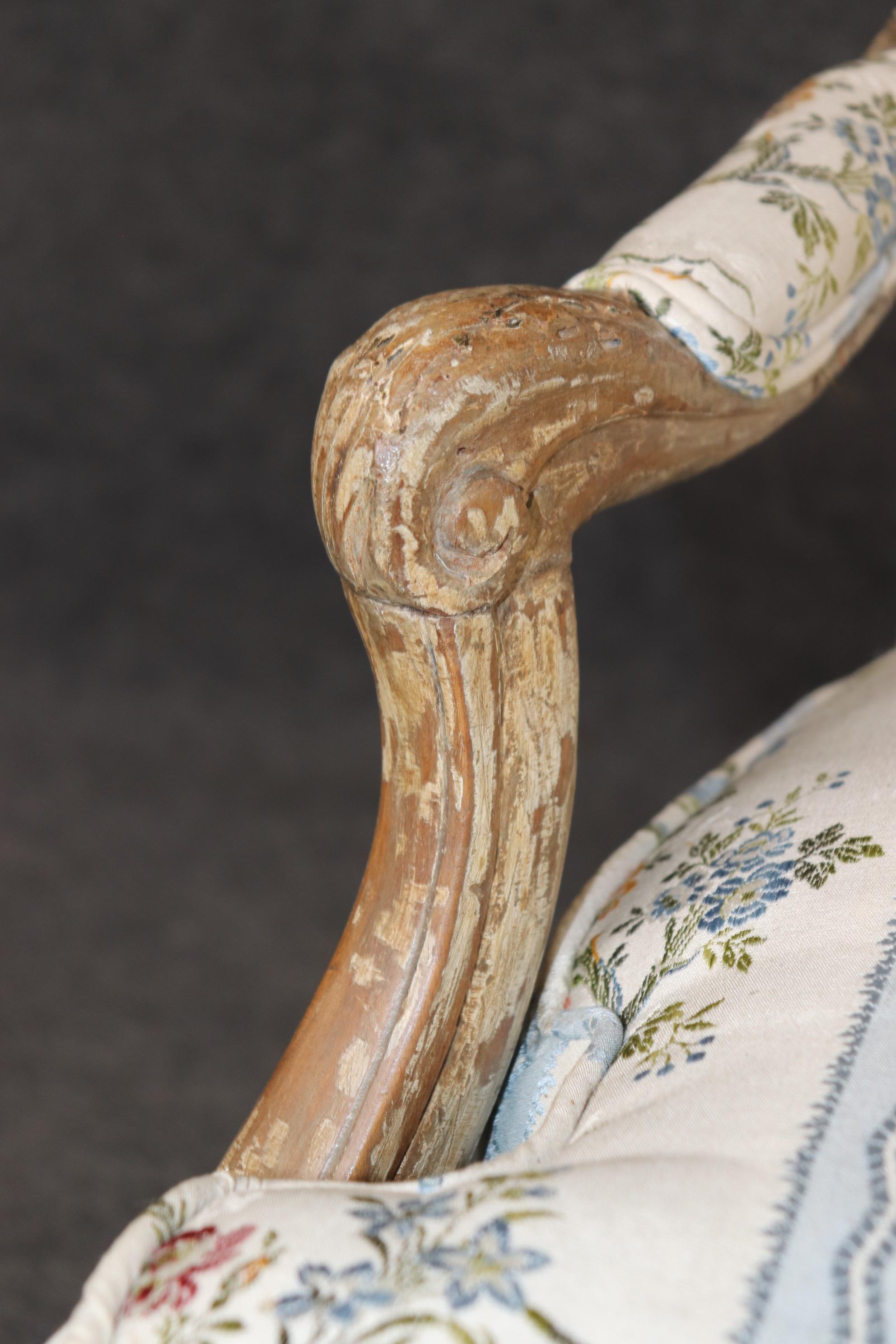 French Louis XV Style Distressed Painted Settee Circa 1900 2