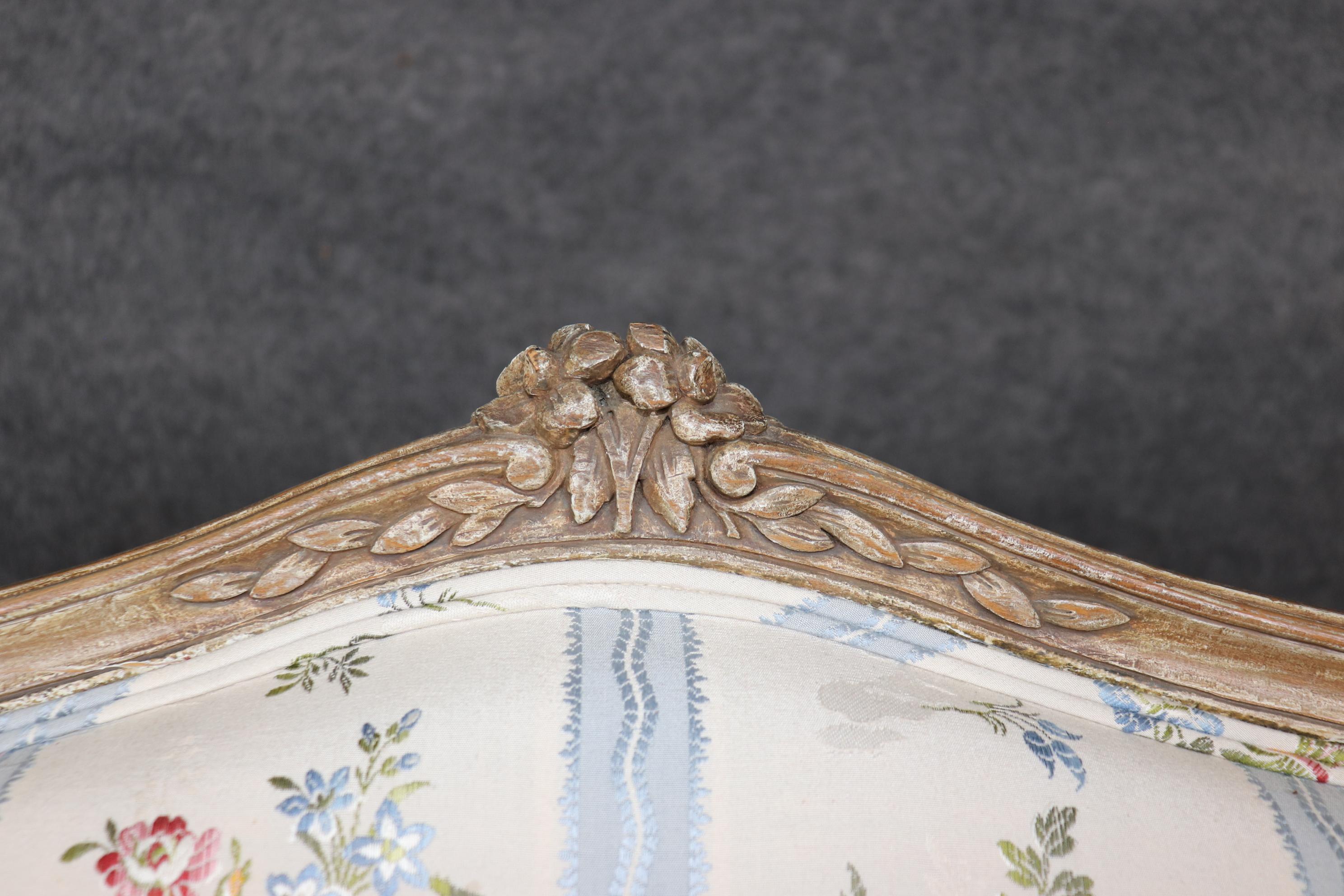 French Louis XV Style Distressed Painted Settee Circa 1900 4