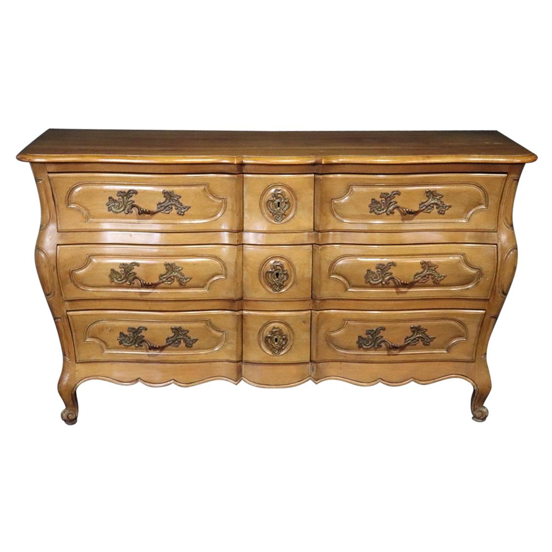 Auffray Style Carved French Louis XV Style Dresser Lined Drawers