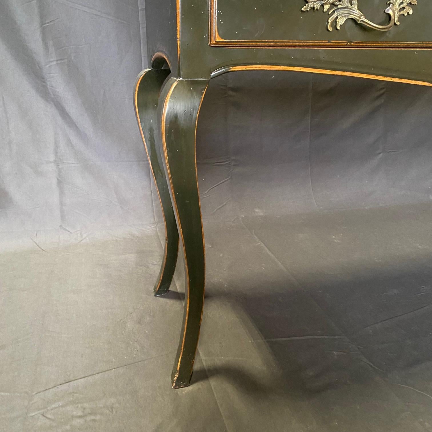 French Louis XV Style Ebonized Console Buffet with Two Drawers and Breadboards For Sale 10