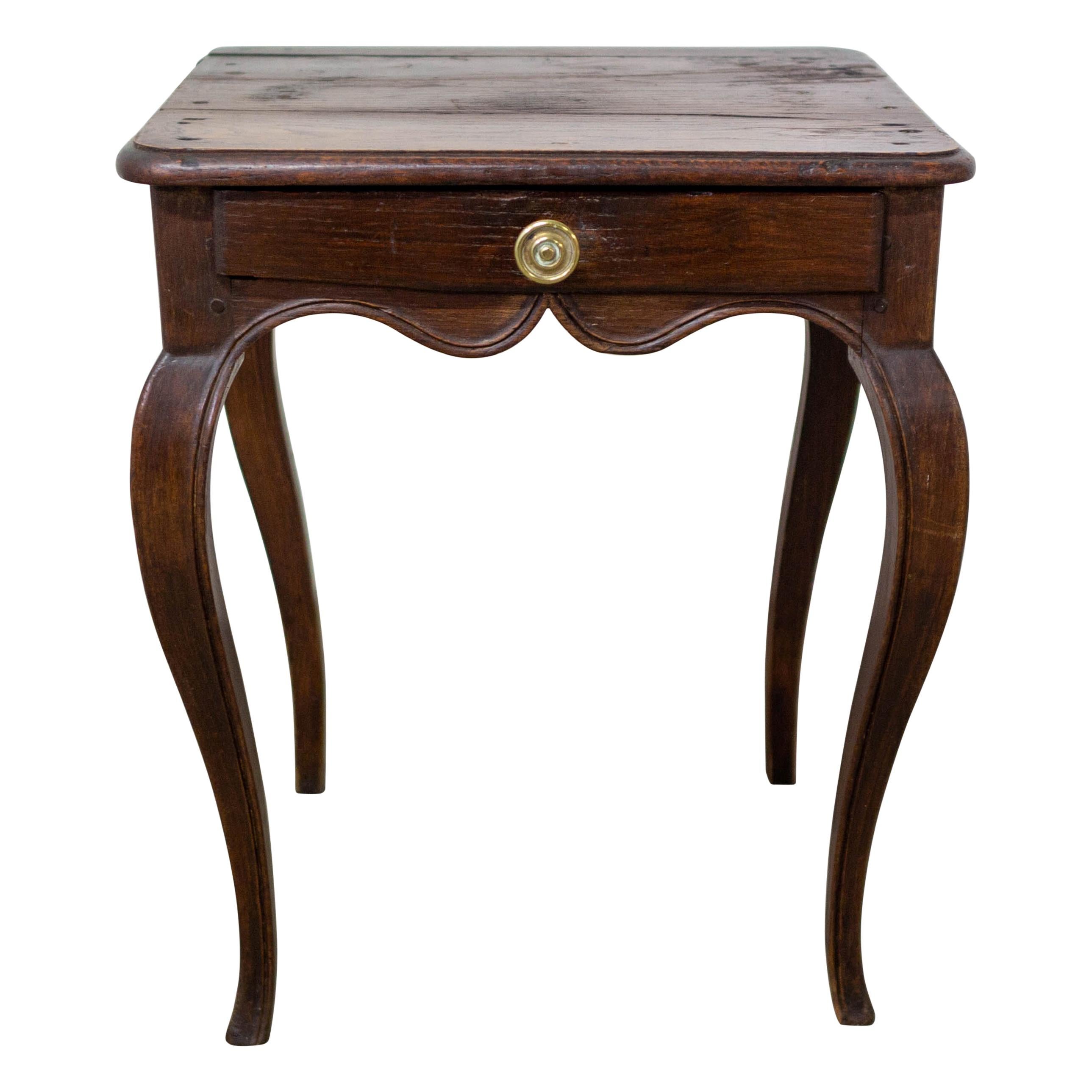 French Louis XV Style End or Coffee Oak Table, 19th Century