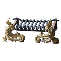 French Louis XV Style Fire Grate, Fireplace Grate