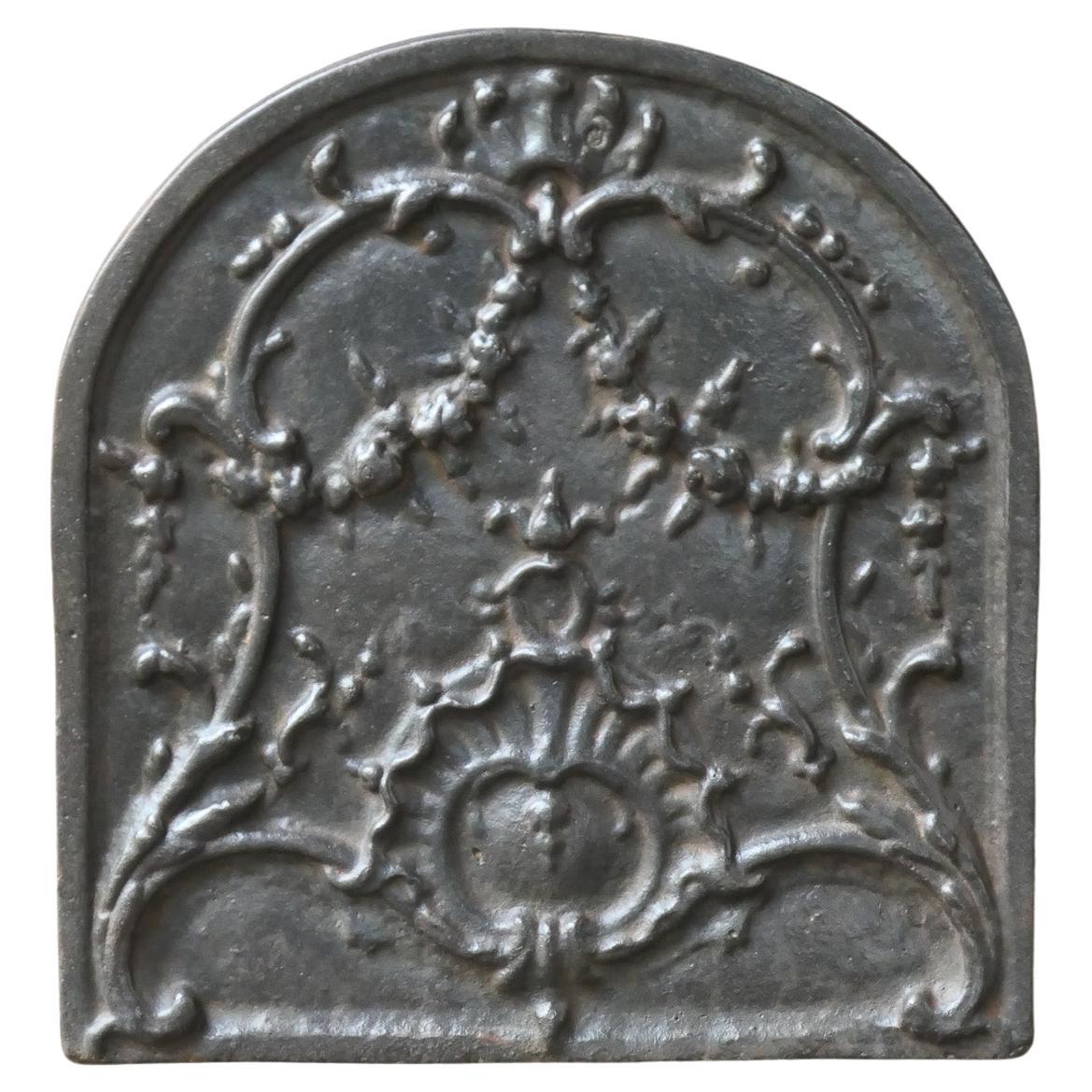 Plaque de cheminée française de style Louis XV, 20e siècle en vente