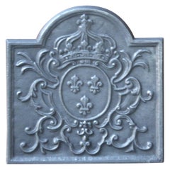 Vintage French Louis XV Style Fireback with the Coat of Arms of France