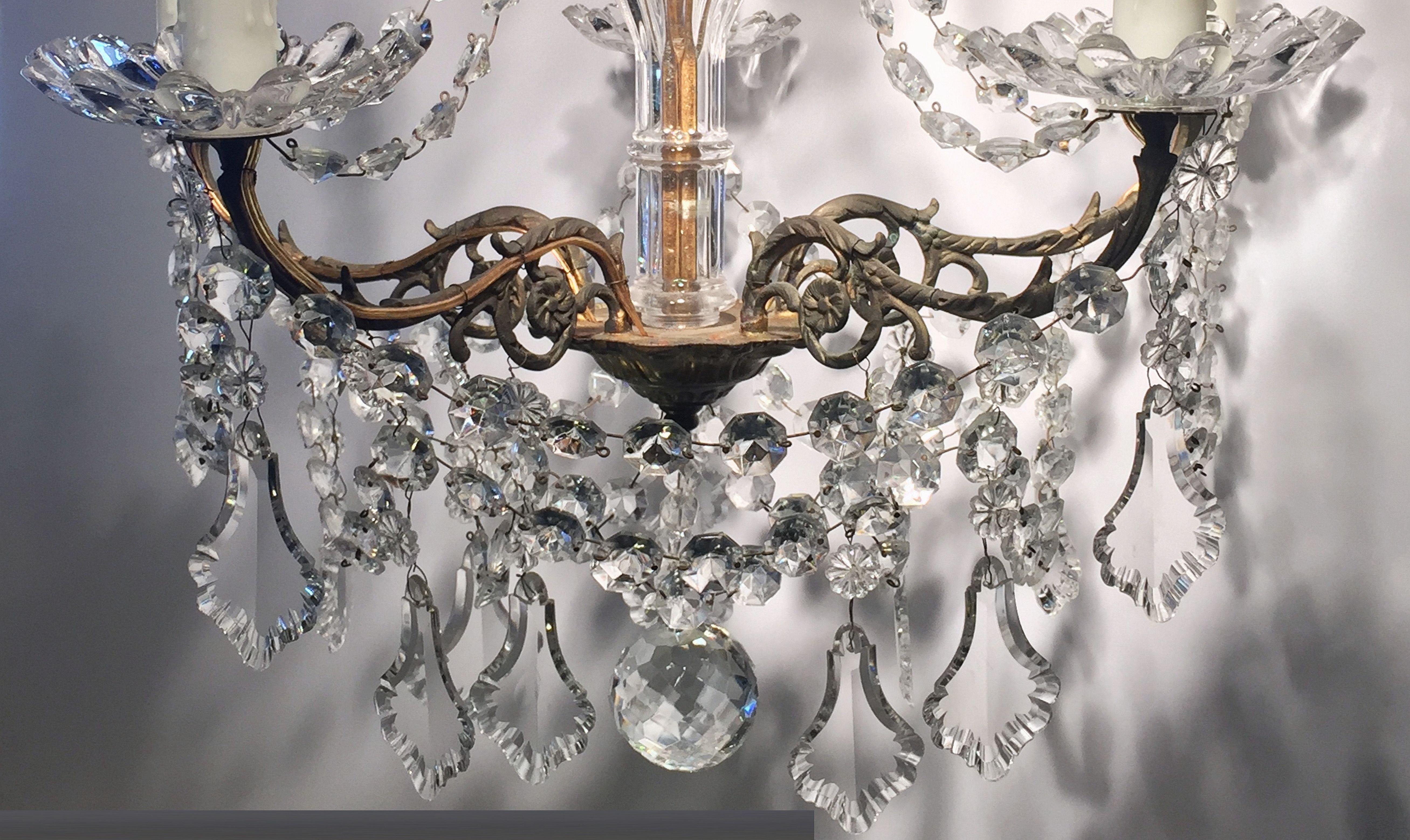 French Louis XV Style Five-Light Crystal Chandelier 8