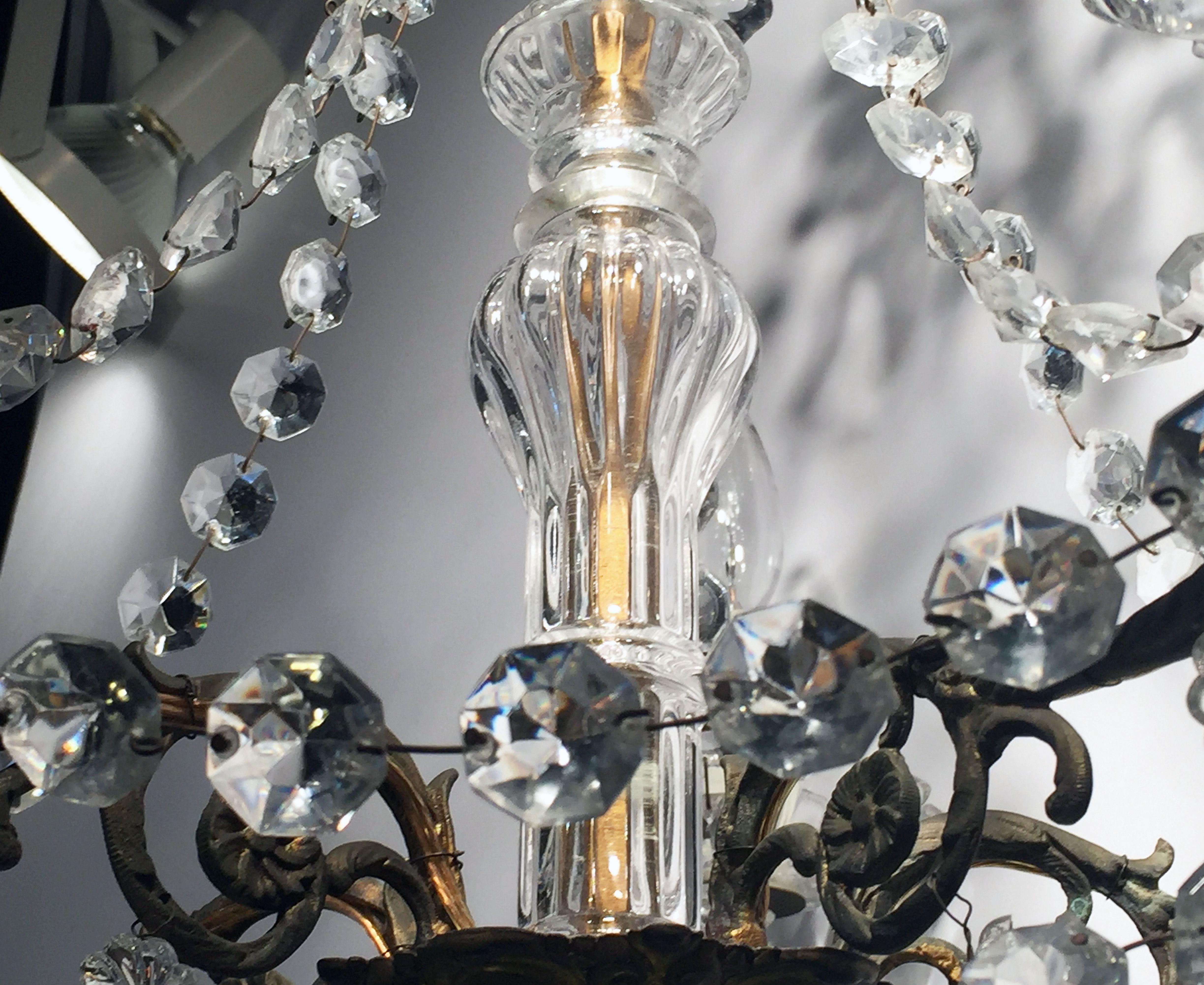 French Louis XV Style Five-Light Crystal Chandelier 9