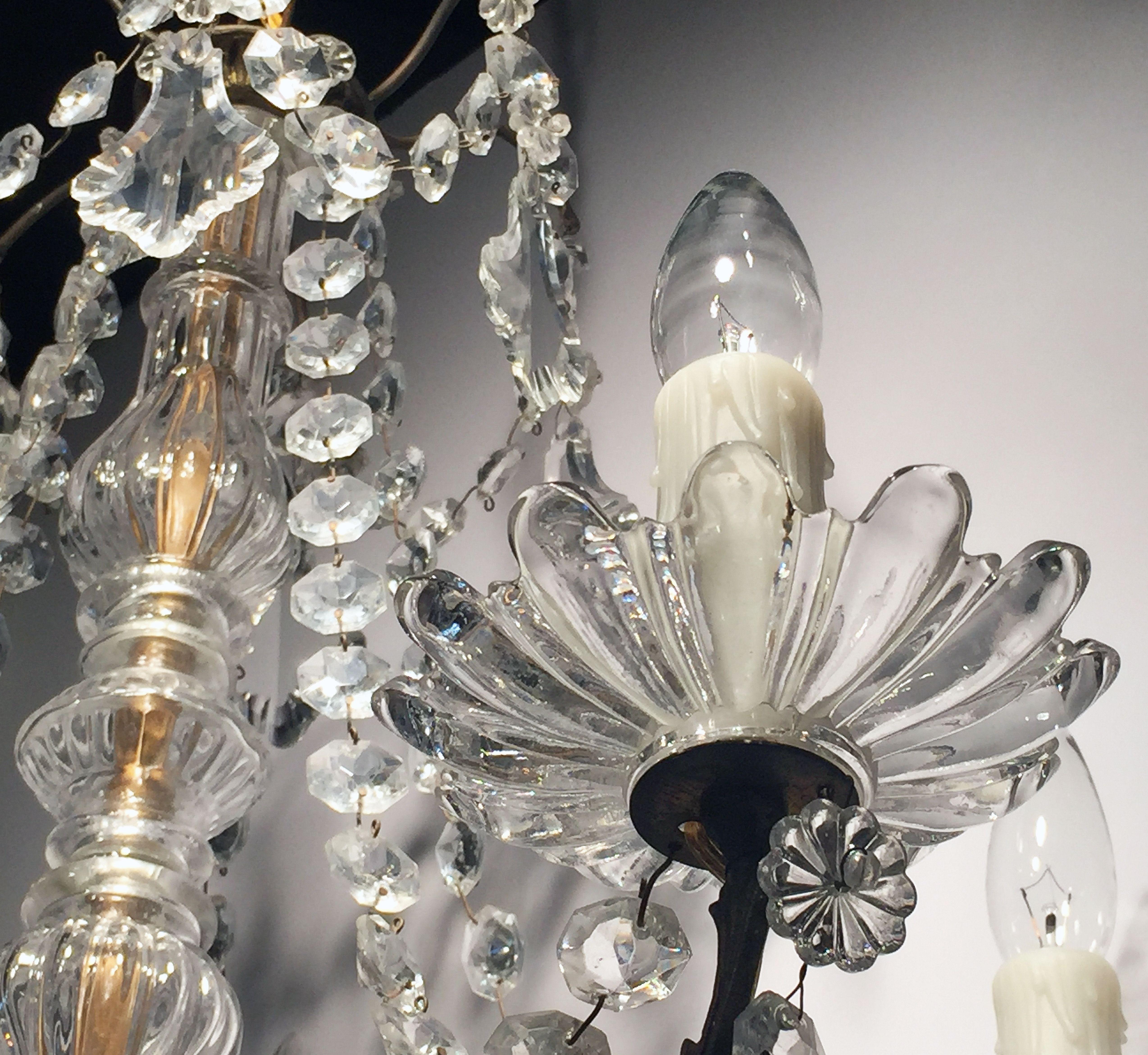 French Louis XV Style Five-Light Crystal Chandelier 10
