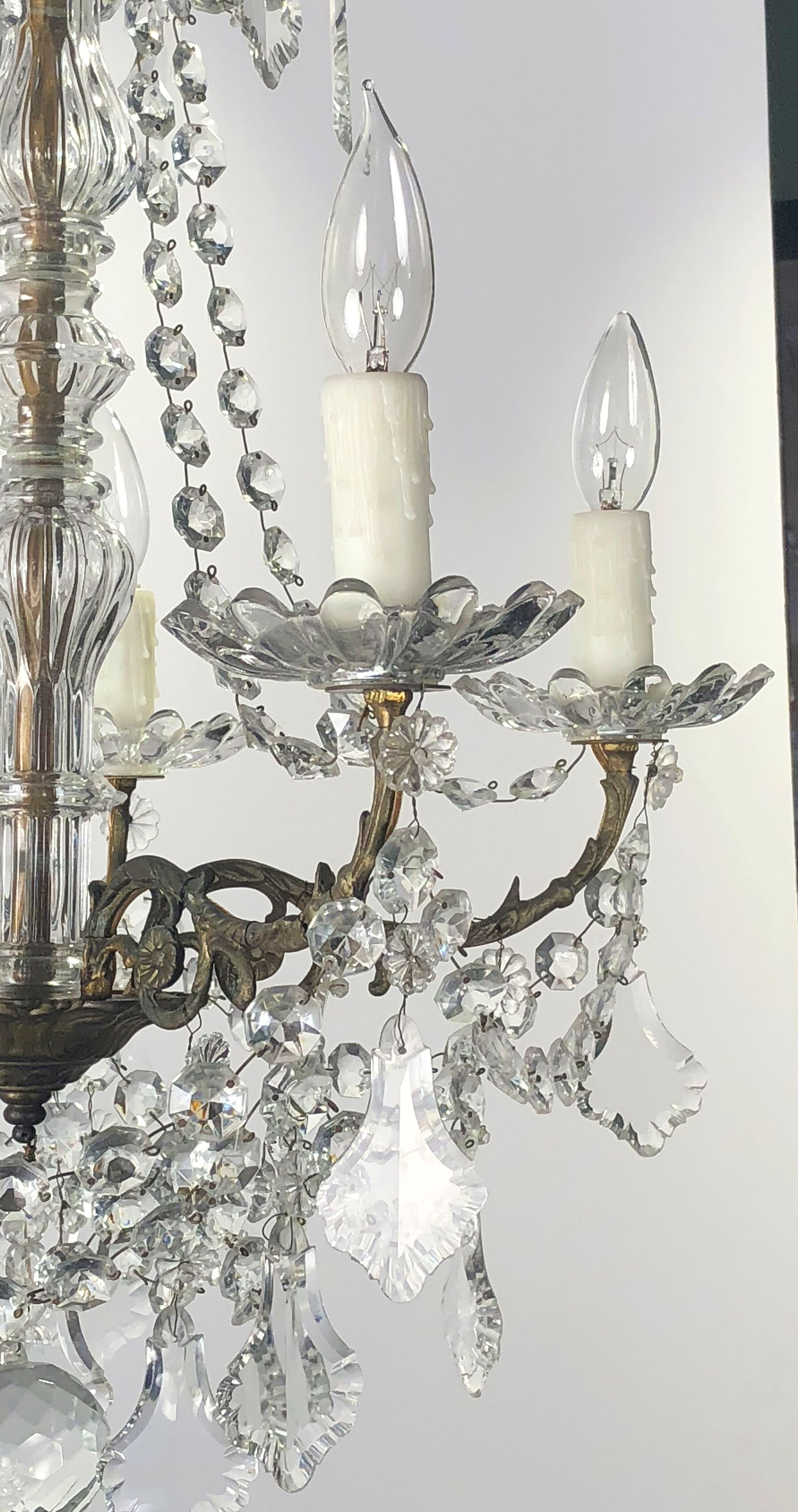 French Louis XV Style Five-Light Crystal Chandelier 2