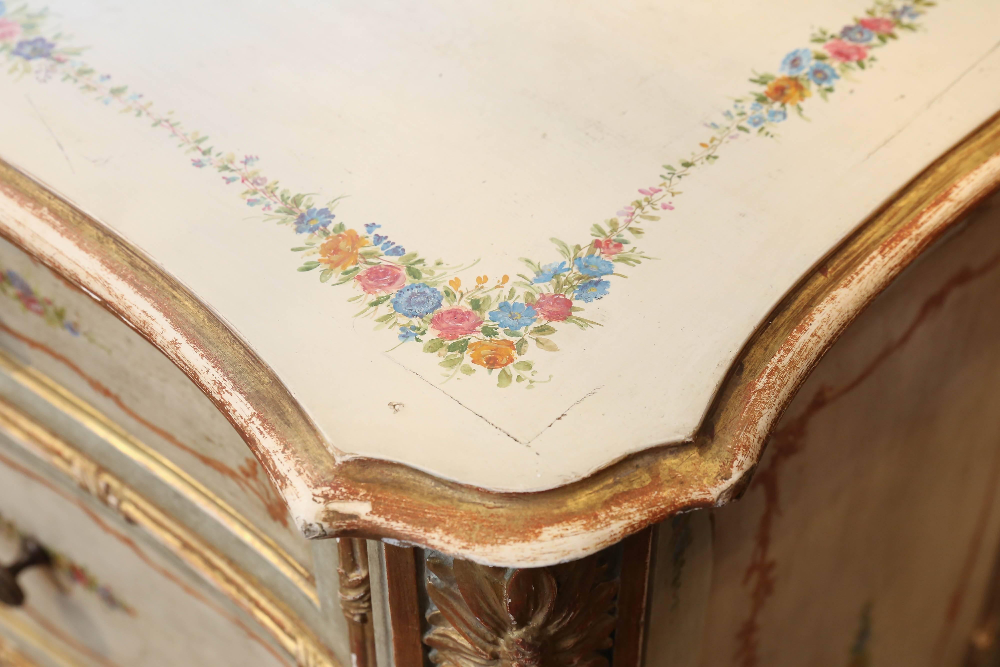 floral painted chest of drawers