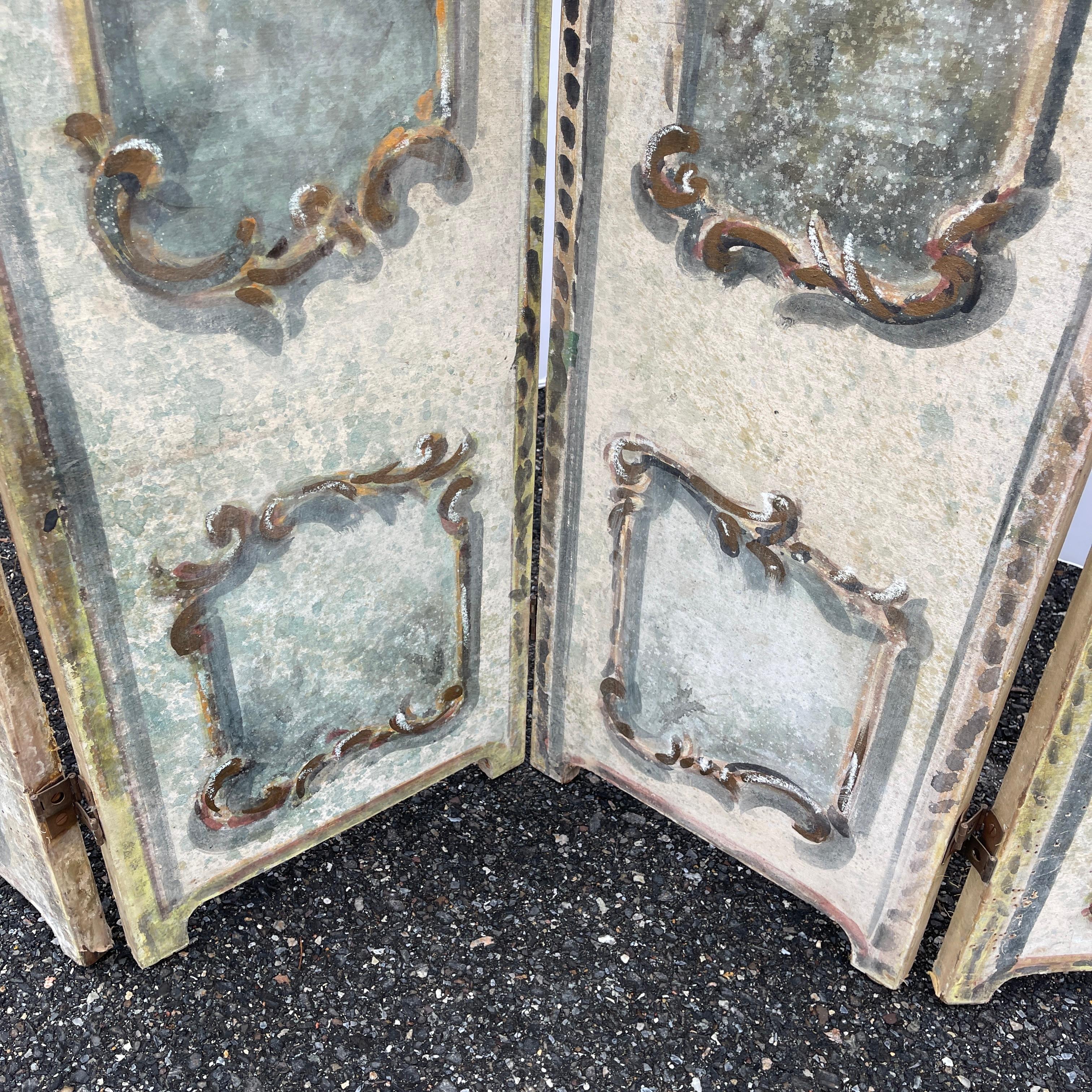 French Louis XV Style Four Panel Folding Dressing Screen 4