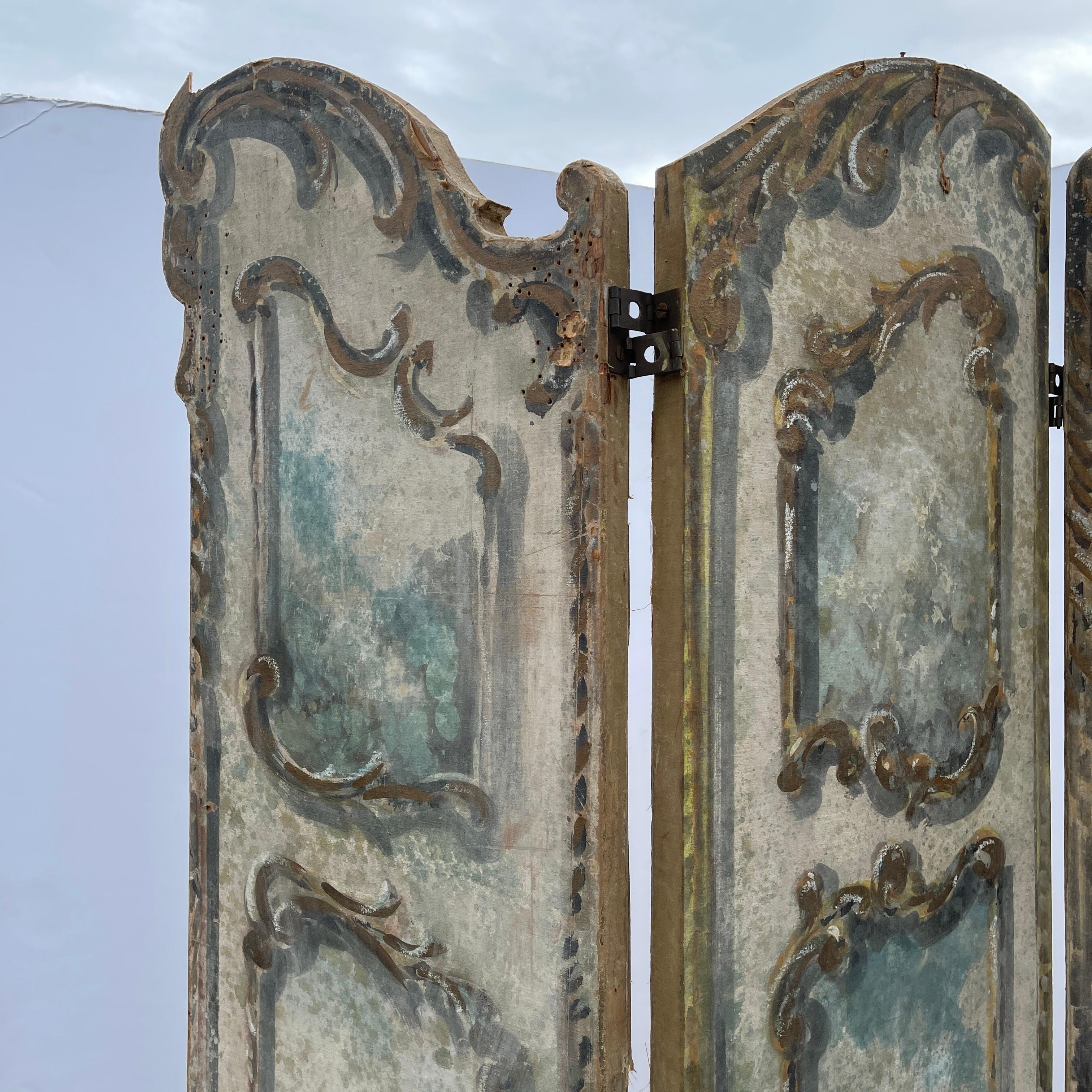 French Louis XV Style Four Panel Folding Dressing Screen 5