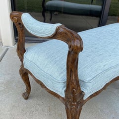 French Louis XV Style Fruitwood & Faux Tortoise Bench Meyer Gunther Martini