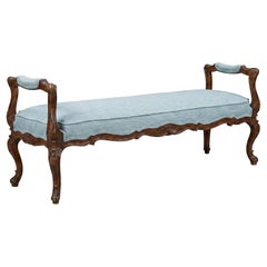 French Louis XV Style Fruitwood & Faux Tortoise Bench Meyer Gunther Martini