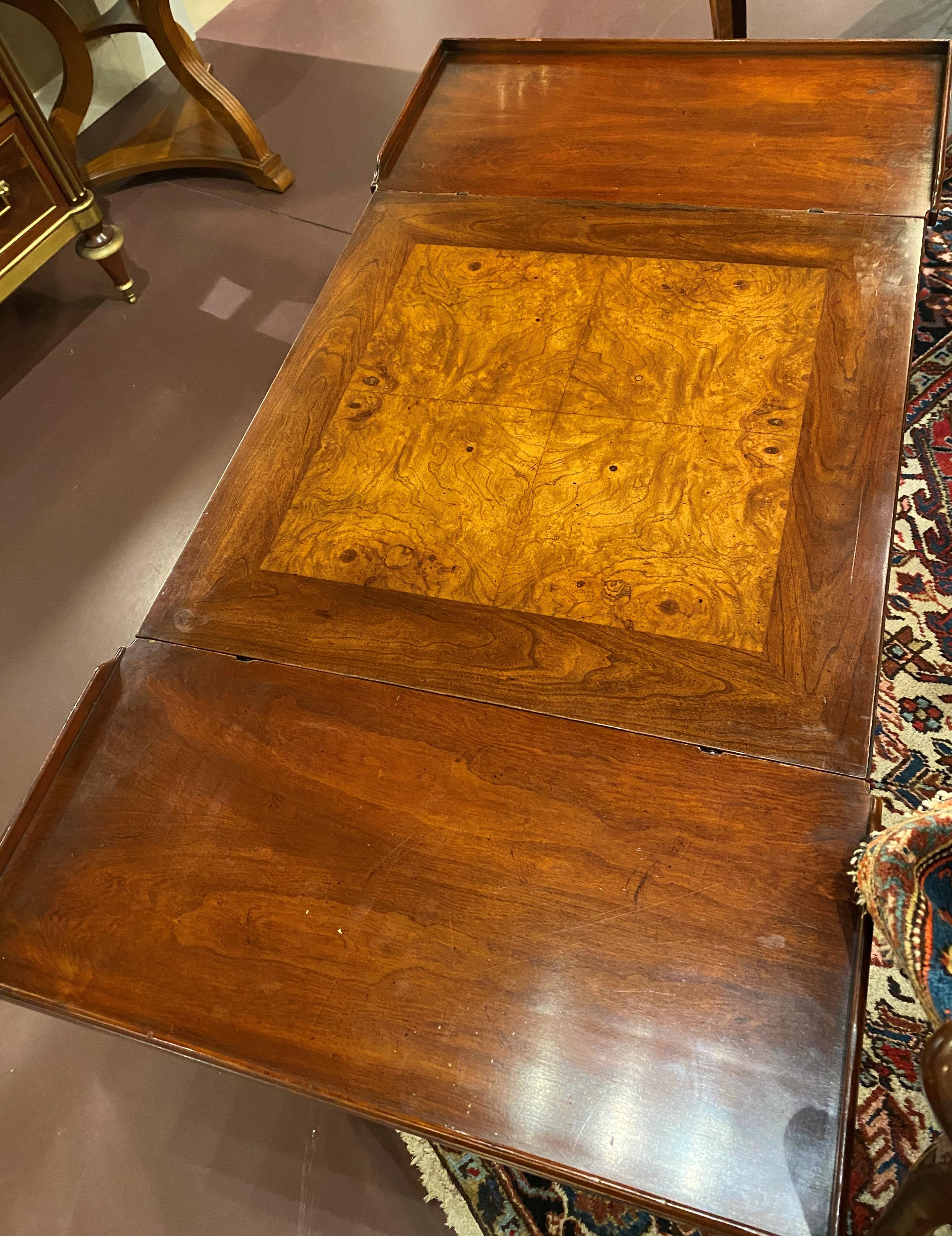 Fruitwood French Louis XV Style Gaming Table with Reversible and Removable Chessboard Top