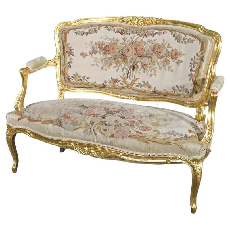 Canape Rococo Midcentury Louis XV Rococo Capitonné Leather Canapé/Sofa/Couch by ...