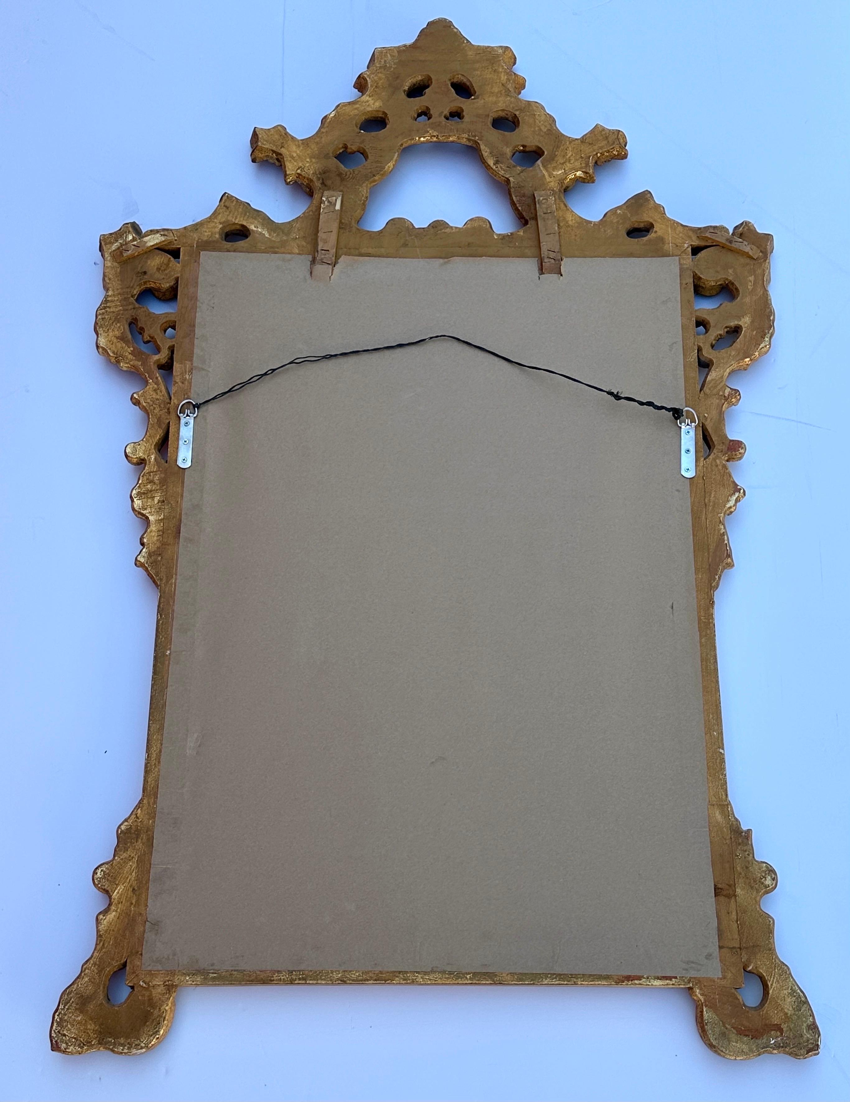 French Louis XV Style Gilded Gold Wall Mirror For Sale 5