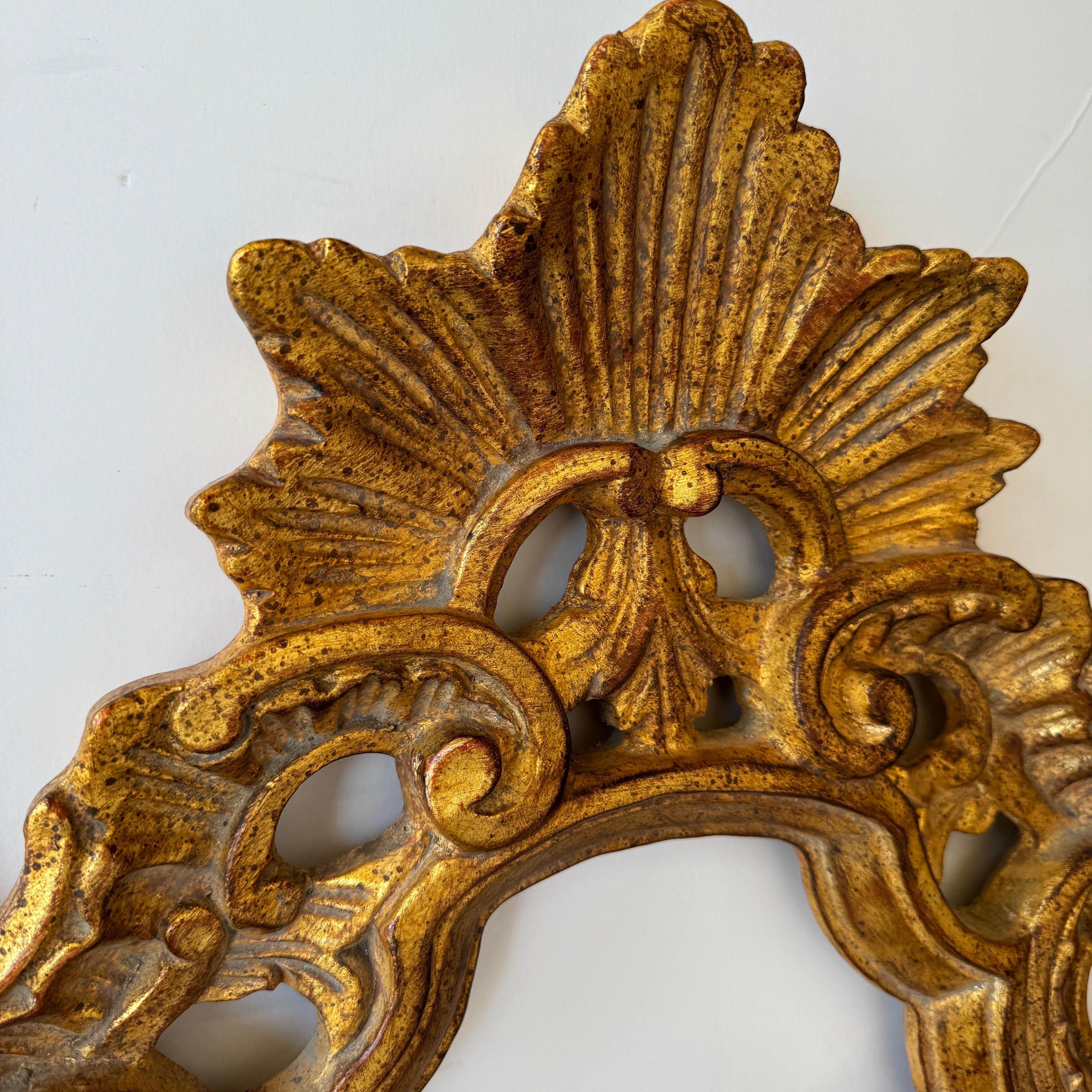 French Louis XV Style Gilded Gold Wall Mirror In Good Condition For Sale In Haddonfield, NJ