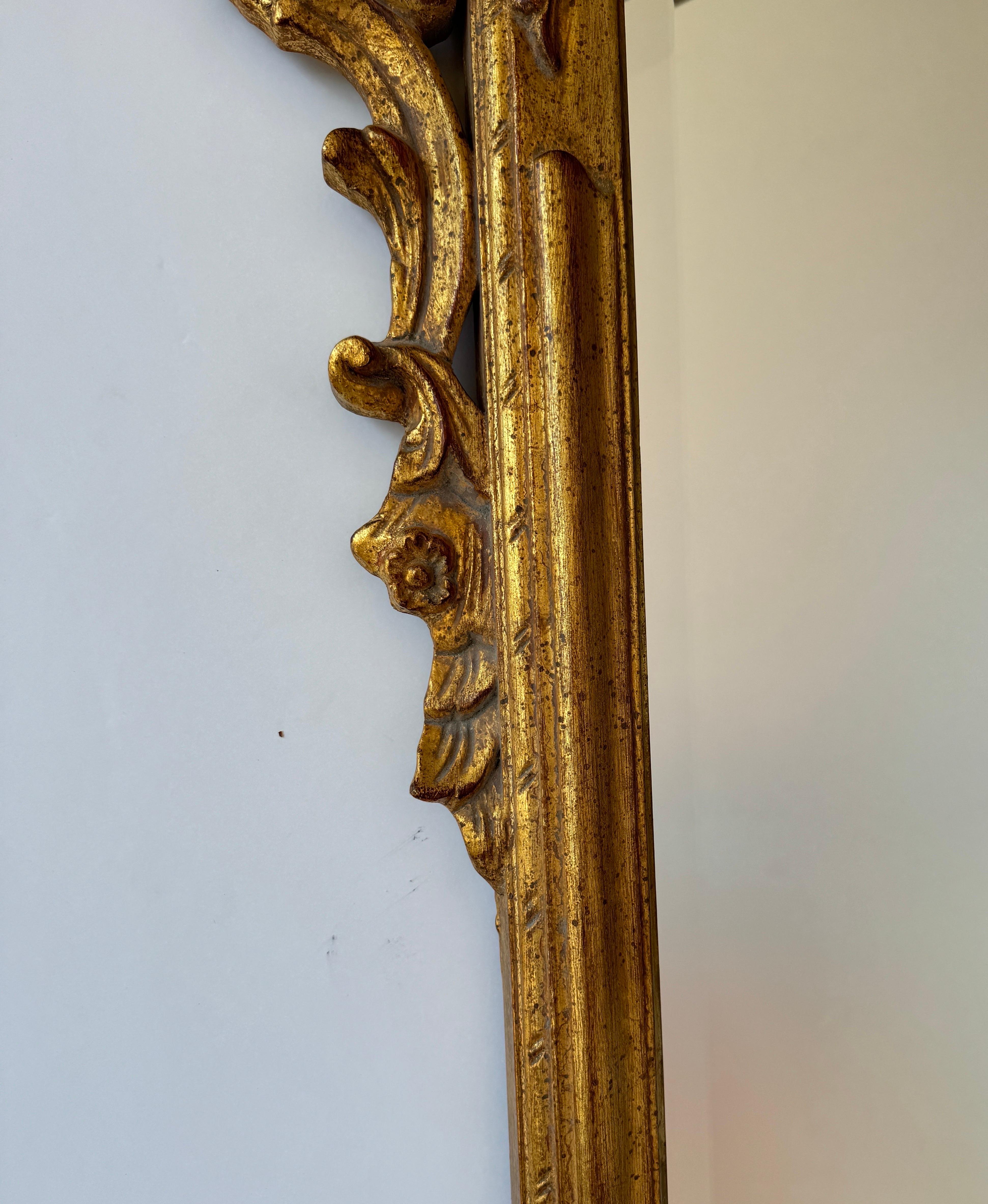 French Louis XV Style Gilded Gold Wall Mirror For Sale 3