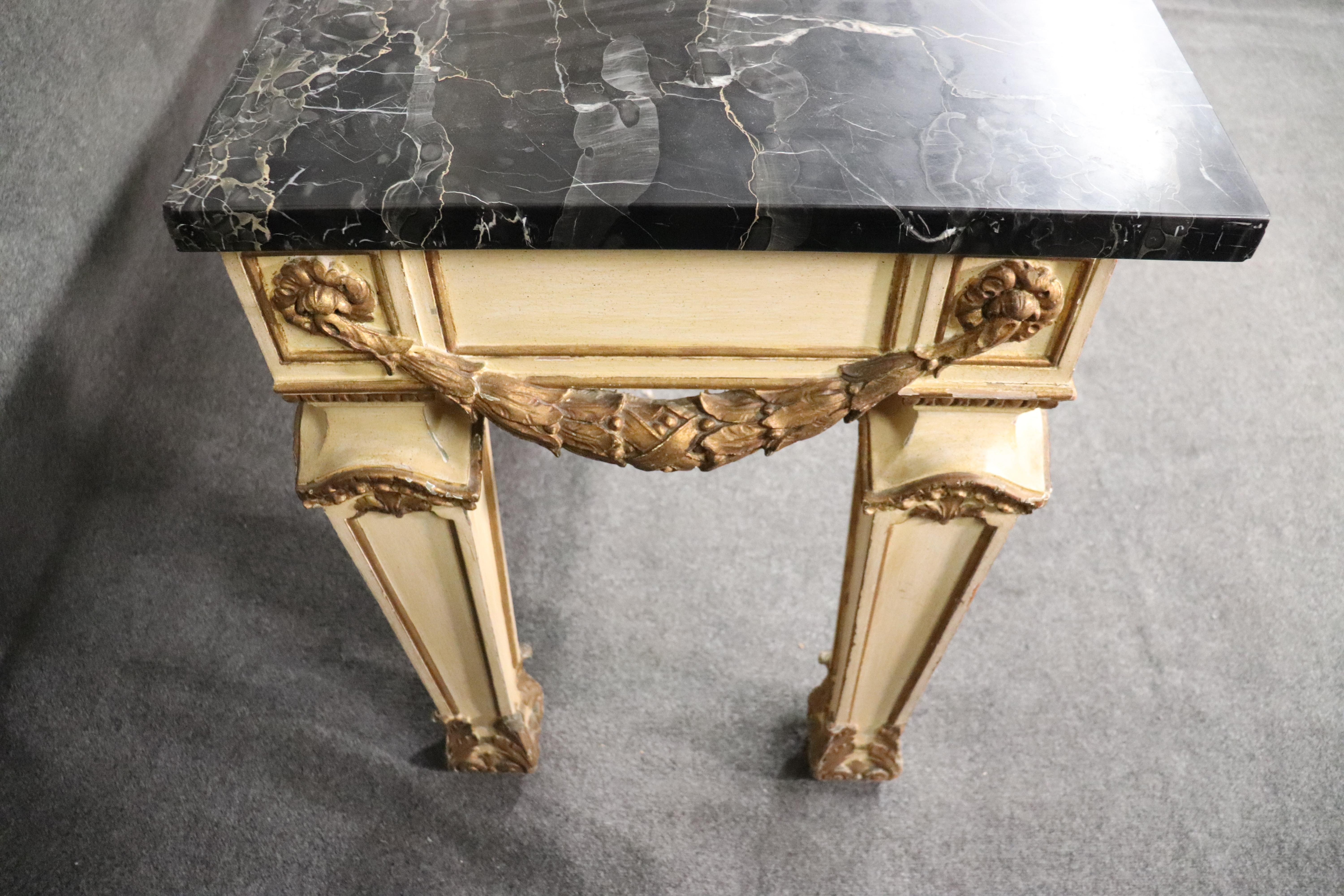 French Louis XV Style Gilded Marble Top Grand Buffet Sideboard Console Table 12