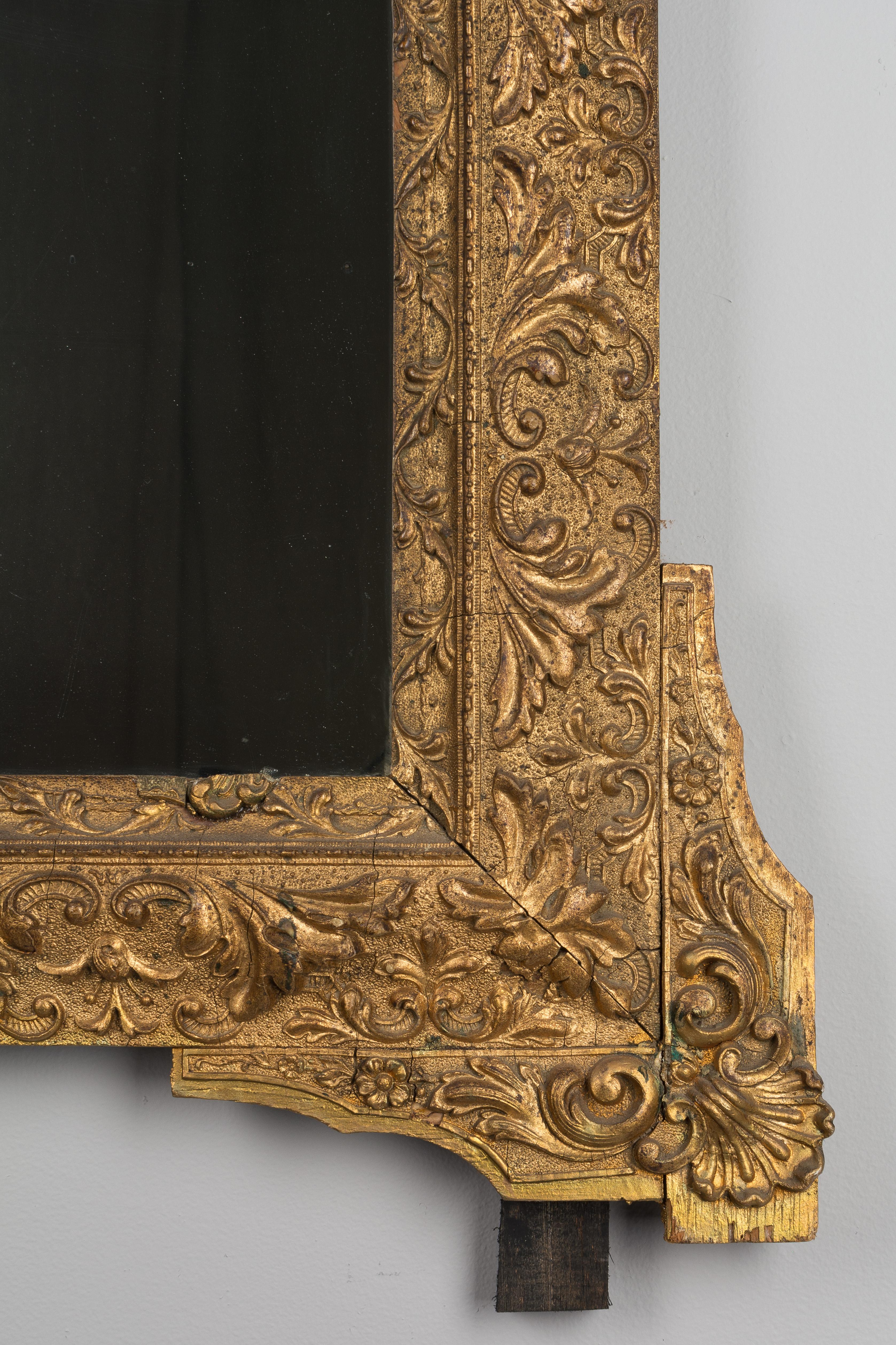 French Louis XV Style Gilded Mirror In Good Condition In Winter Park, FL