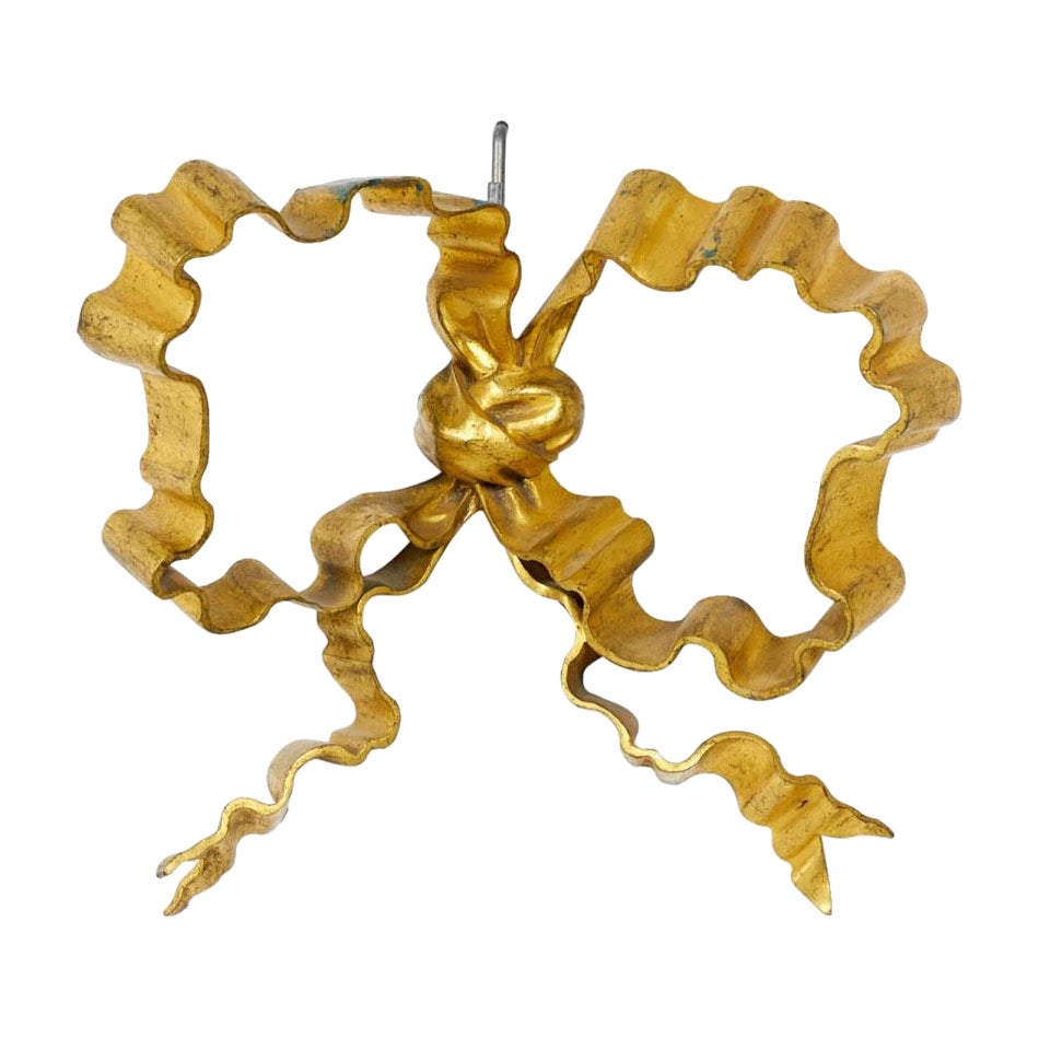 French Louis XV Style Gilt Bronze Bow Ornament
