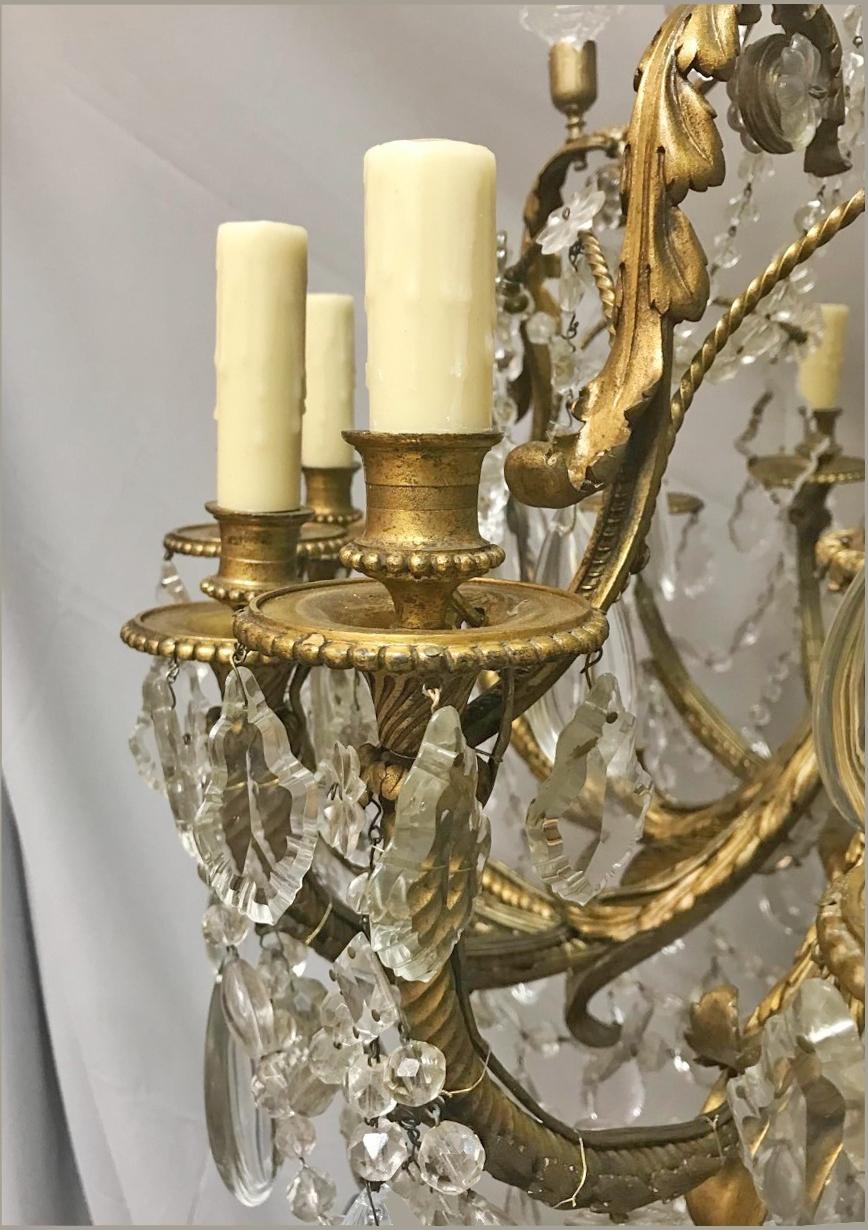 French Louis XV Style Gilt Bronze Chandelier, 19th Century 4