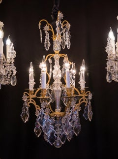 French Louis XV Style Gilt-Bronze and Cut Crystal Chandelier, circa 1880-1890