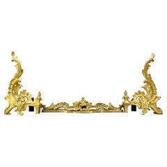 Used French Louis XV Style Gilt Bronze Fireplace Fender, Late 19th Century