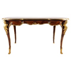 Plaque de bureau française de style Louis XV montée sur bronze doré