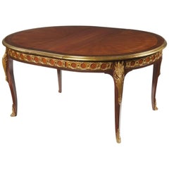 French Gilt Bronze Mounted Kingwood Dining Table