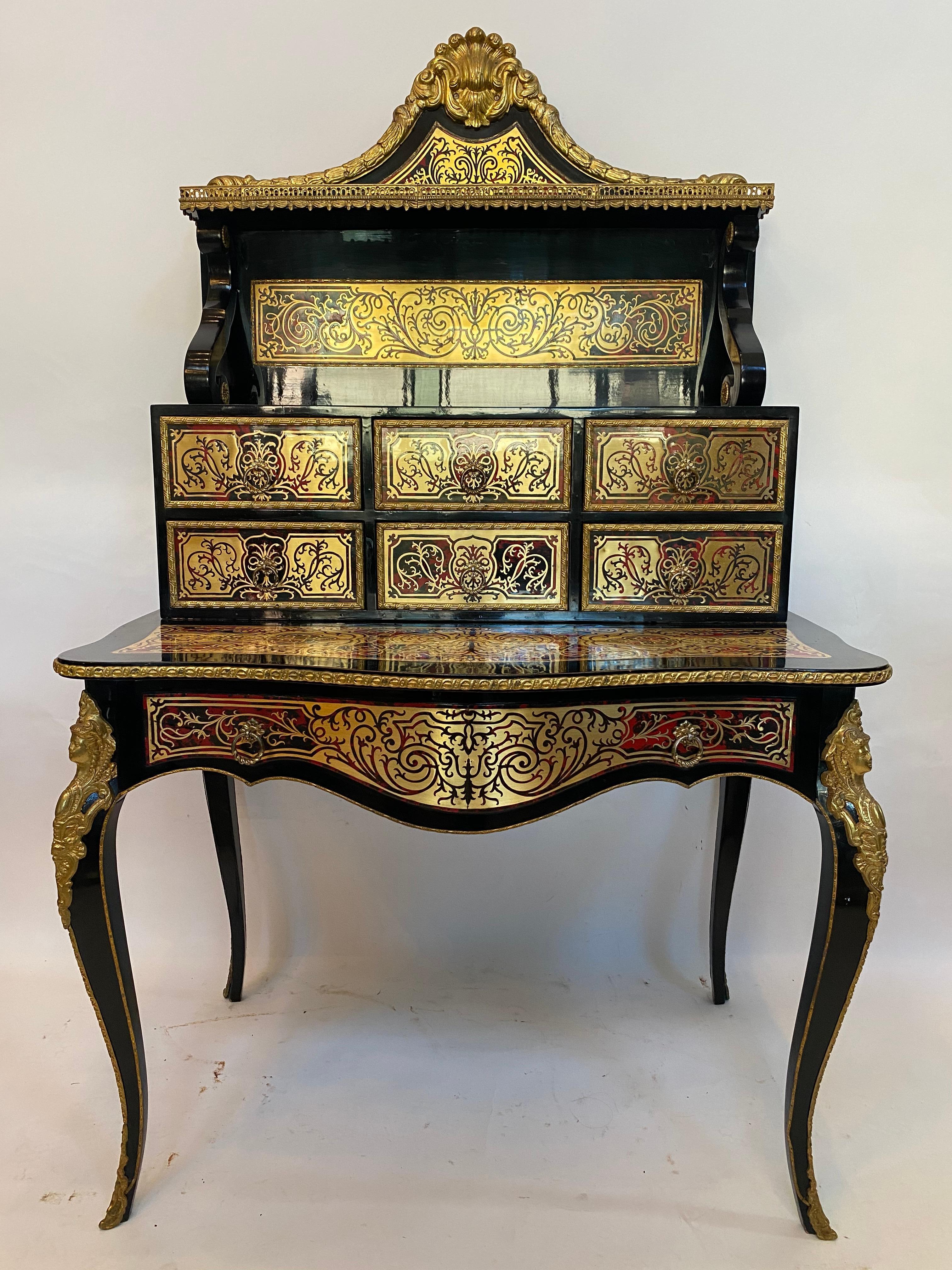 Américain Bureau Escritoire français de style Louis XV monté sur bronze doré en vente