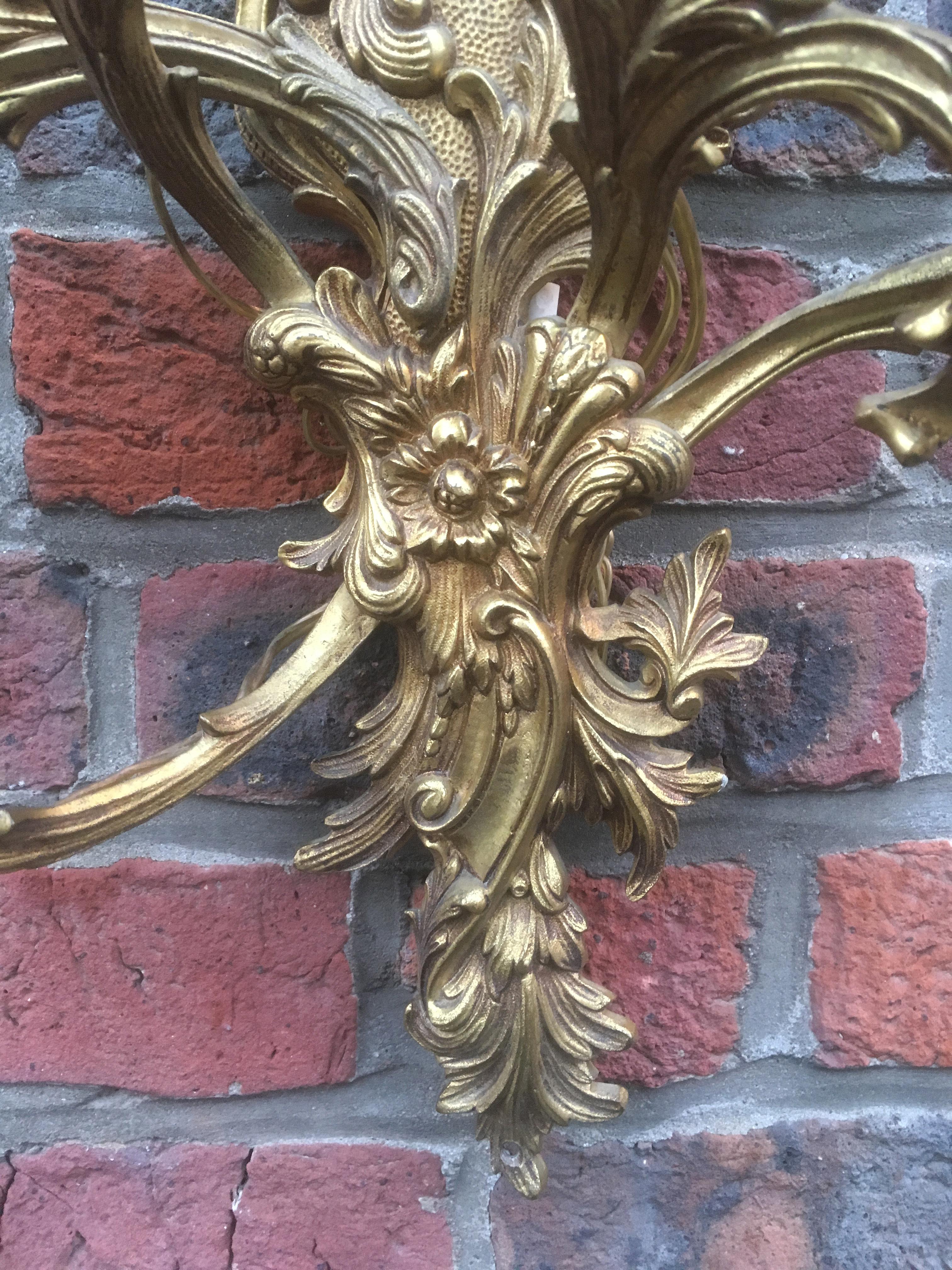 French Louis XV Style Gilt Bronze Sconce For Sale 3