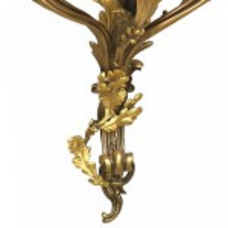 Ormolu French Louis XV Style Gilt Bronze Wall Sconce For Sale